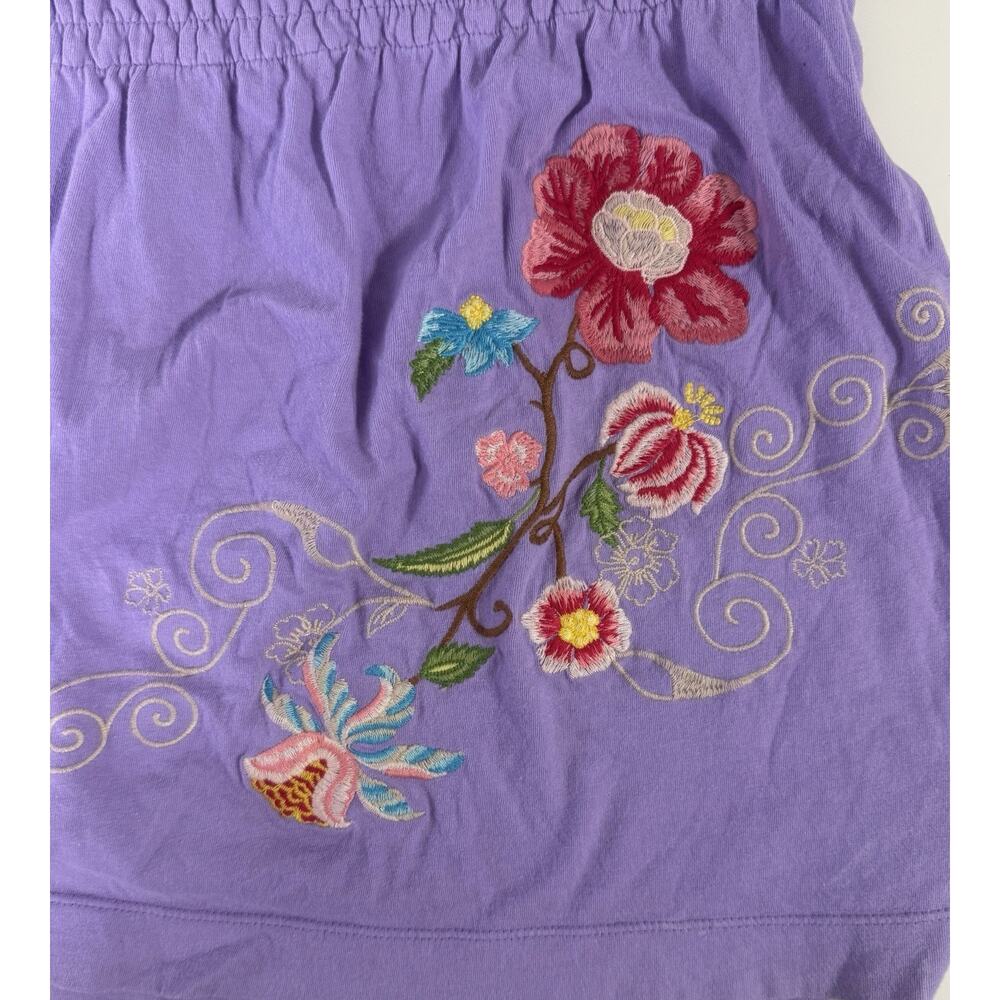 Antoinette C 32 Waist Embroidered Bright Y2K Mini‎ Skirt Floral Girly 90s School